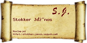 Stokker János névjegykártya